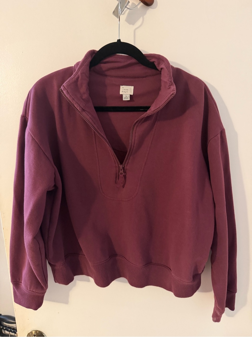 a new day Quarter-Zip Pullover Sweatshirt - Plum